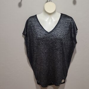White House Black Market Gray Boxy Blouse
